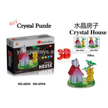 Prety gift DIY crystal 3D puzzle house 70PCS avec lumière